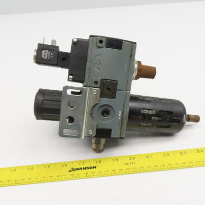 Mecman 915-331-042-1 3/8" NPT Compressed Air Filter Regulator Solenoid 24VDC
