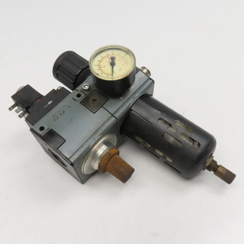 Mecman 915-331-042-1 3/8" NPT Compressed Air Filter Regulator Solenoid 24VDC