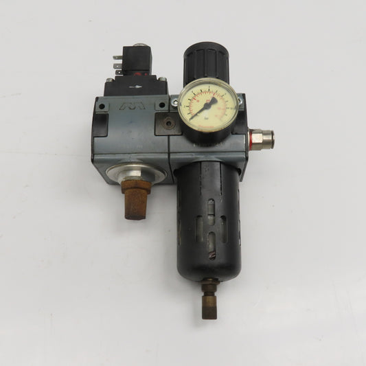 Mecman 915-331-042-1 3/8" NPT Compressed Air Filter Regulator Solenoid 24VDC
