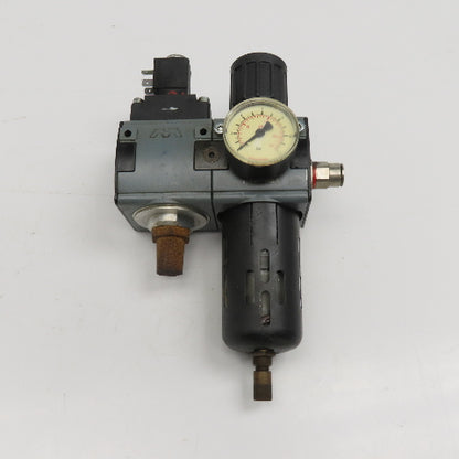 Mecman 915-331-042-1 3/8" NPT Compressed Air Filter Regulator Solenoid 24VDC