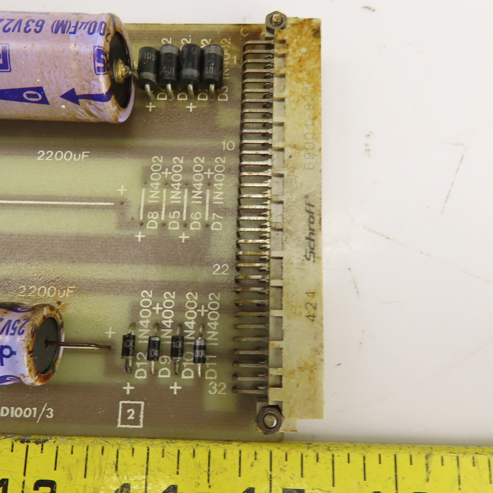BEL/SD 1001/3 Power Supply PCB W/Schoff 69001-821