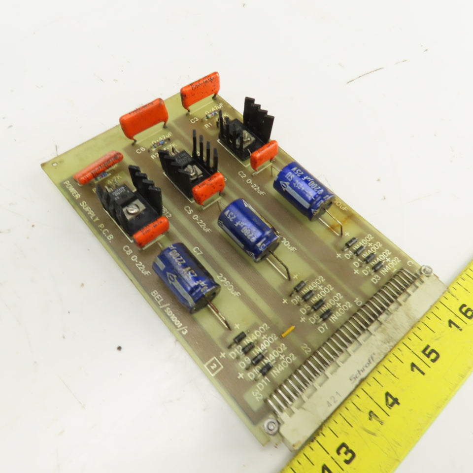 BEL/SD 1001/3 Power Supply PCB Circuit Board W/Schoff 69001-821