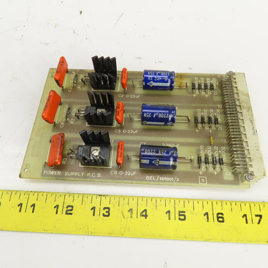 BEL/SD 1001/3 Power Supply PCB Circuit Board W/Schoff 69001-821