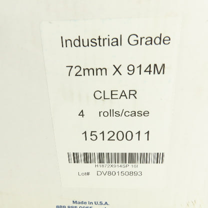 ShorrExpress 15120011 Carton Sealing Tape 72mm x 914m 1000YRD Clear 4 Rolls/Case