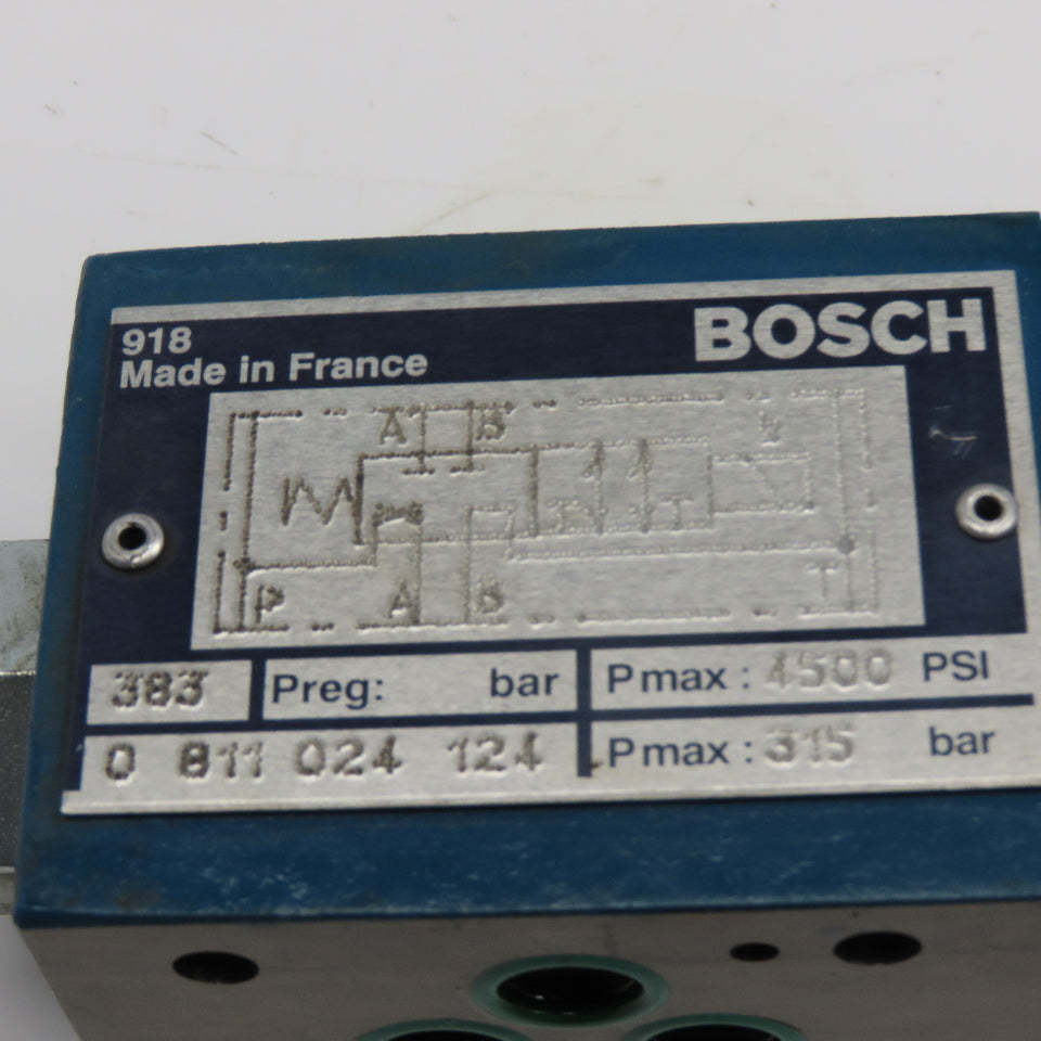 Bosch 0811024124 Hydraulic Directional Valve 24VDC 4/2 Way