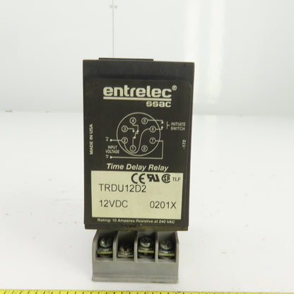 Entrelec TRDU12D2 SSAC Multi-Mode Time Delay Relay 12VDC 0201X W/Base