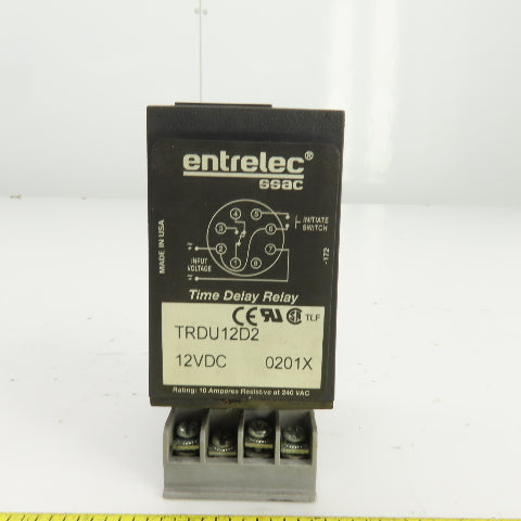 Entrelec TRDU12D2 SSAC Multi-Mode Time Delay Relay 12VDC 0201X W/Base