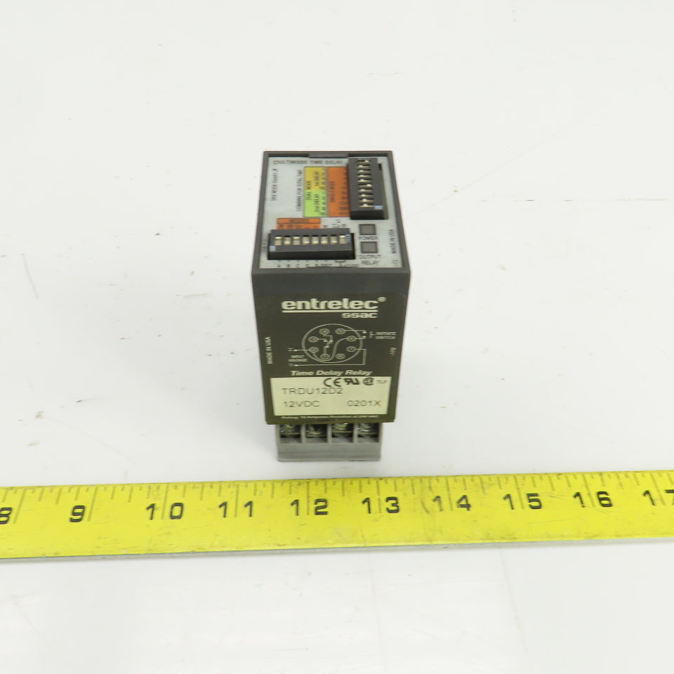 Entrelec TRDU12D2 SSAC Multi-Mode Time Delay Relay 12VDC 0201X W/Base