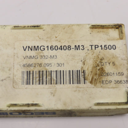 Seco VNMG160408-M3 Duratomic Carbide Indexable Insert Lot Of 5