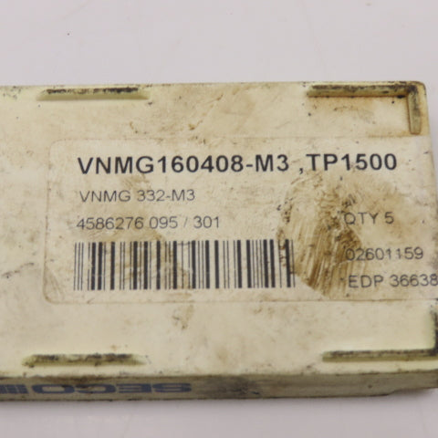 Seco VNMG160408-M3 Duratomic Carbide Indexable Insert Lot Of 5