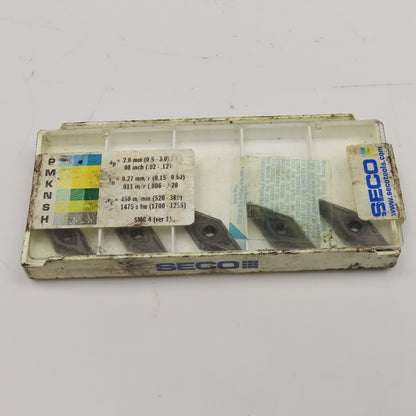 Seco VNMG160408-M3 Duratomic Carbide Indexable Insert Lot Of 5