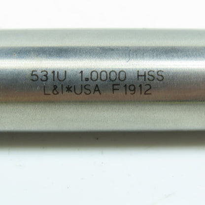 L & I 1" Chucking Reamer 8 Flute Morse Taper Shank MT3