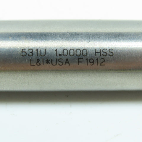 L & I 1" Chucking Reamer 8 Flute Morse Taper Shank MT3
