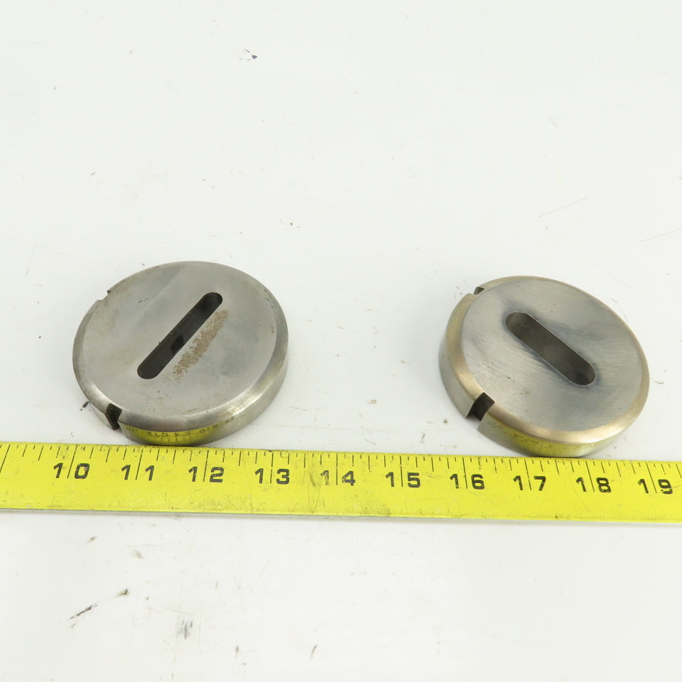 UP 0.362"x2.018" & 0.559x1.778" OBR Hole CNC Turret Punch Die 3.500" OD Lot Of 2