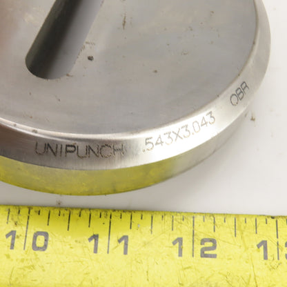Unipunch 0.543" x 3.043" OBR Obround Hole CNC Turret Punch Die 4.940" OD