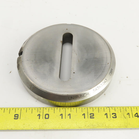 Unipunch 0.543" x 3.043" OBR Obround Hole CNC Turret Punch Die 4.940" OD