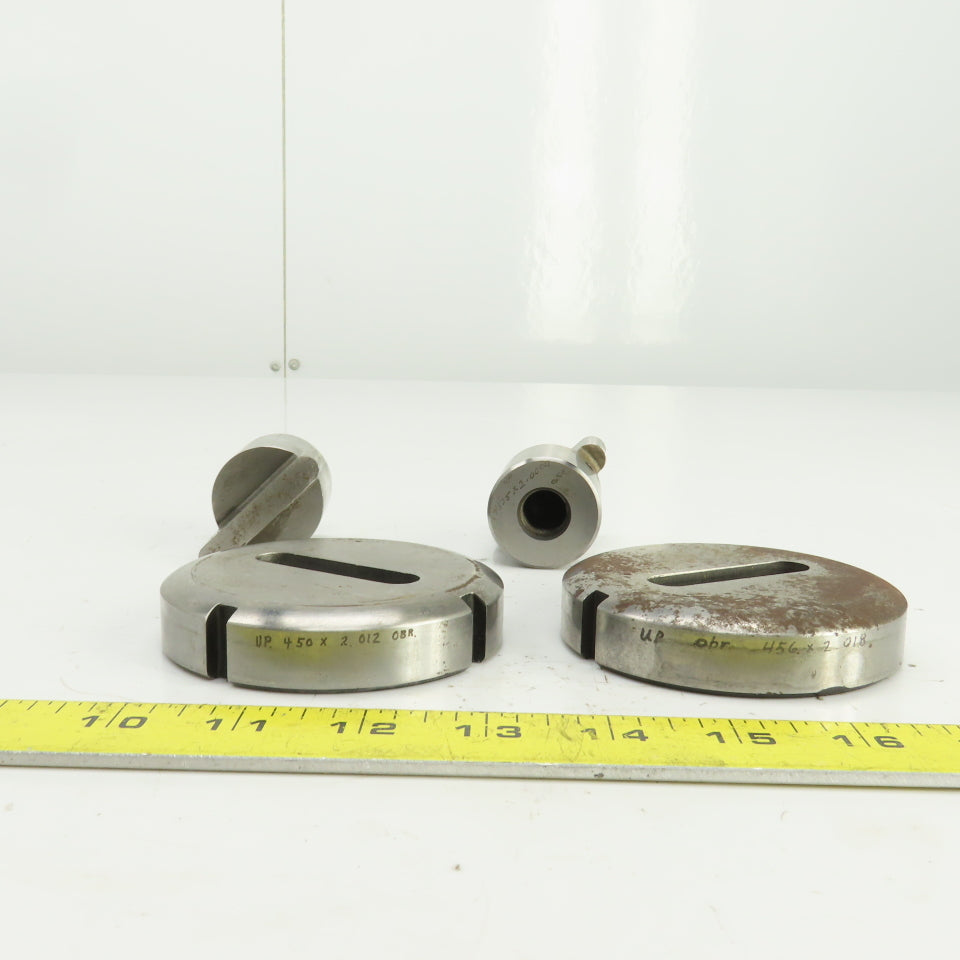 UP 0.450" x 2.012 Obround Holepunch & Die CNC Turret Lot Of 2 Sets