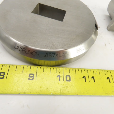 Unipunch 0.8750" x 1.4375 Crowned Rectangular Holepunch & Die 0.887" x 1.450"