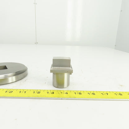 Unipunch 0.8750" x 1.4375 Crowned Rectangular Holepunch & Die 0.887" x 1.450"
