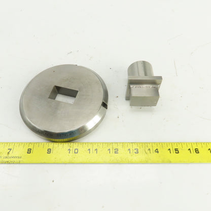 Unipunch 0.8750" x 1.4375 Crowned Rectangular Holepunch & Die 0.887" x 1.450"