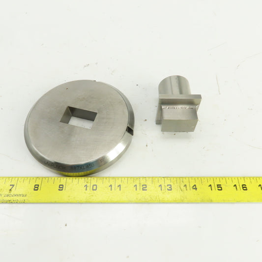 Unipunch 0.8750" x 1.4375 Crowned Rectangular Holepunch & Die 0.887" x 1.450"