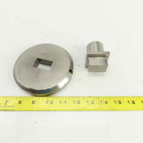 Unipunch 0.8750" x 1.4375 Crowned Rectangular Holepunch & Die 0.887" x 1.450"