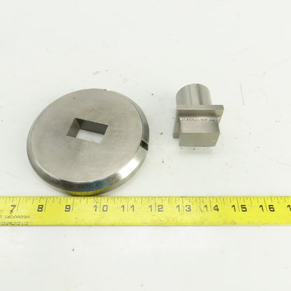 Unipunch 0.8750" x 1.4375 Crowned Rectangular Holepunch & Die 0.887" x 1.450"