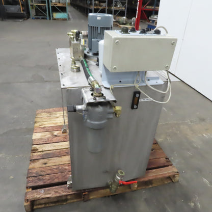 100 Gallon Stainless Steel Tank  Hydraulic Power Unit 4.8Hp 208-230/460V 3Ph