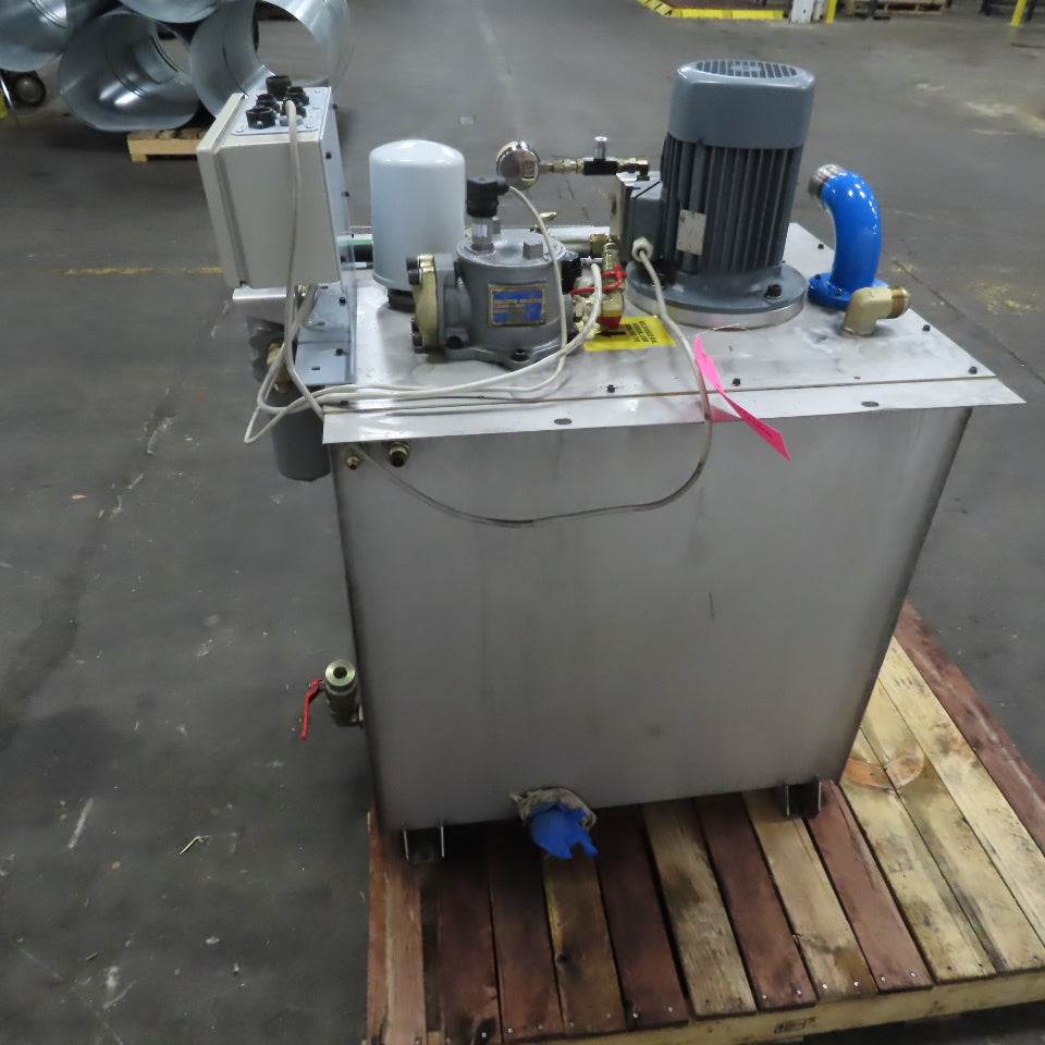 100 Gallon Stainless Steel Tank  Hydraulic Power Unit 4.8Hp 208-230/460V 3Ph