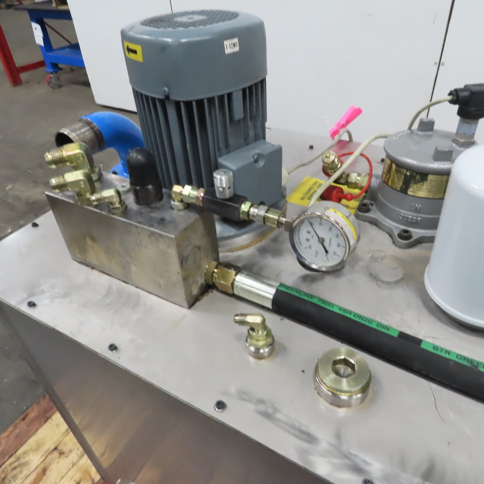 100 Gallon Stainless Steel Tank  Hydraulic Power Unit 4.8Hp 208-230/460V 3Ph