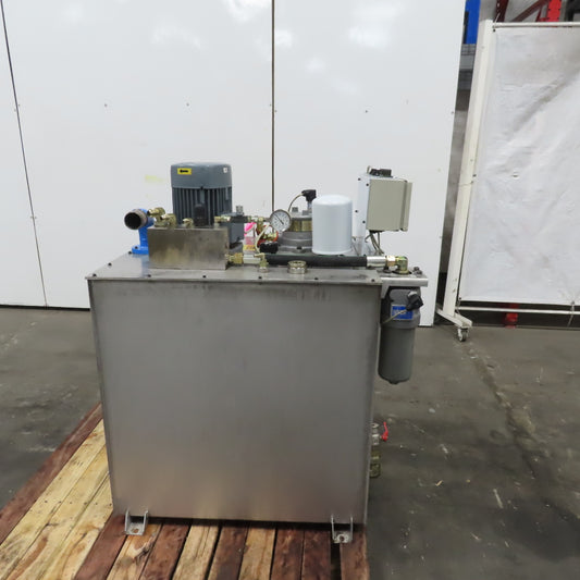 100 Gallon Stainless Steel Tank  Hydraulic Power Unit 4.8Hp 208-230/460V 3Ph