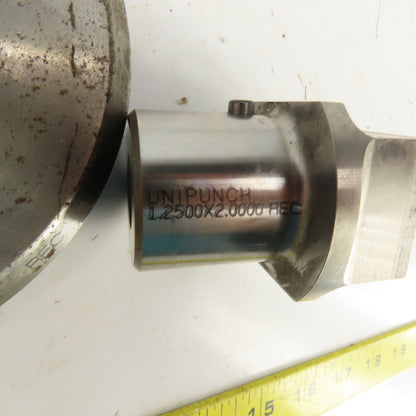 Unipunch 1.250" x 2.000" Crowned Rectangular Holepunch & Die 1.262" x 2.012"