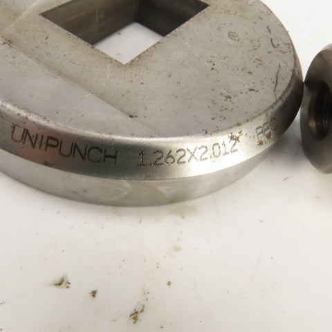 Unipunch 1.250" x 2.000" Crowned Rectangular Holepunch & Die 1.262" x 2.012"
