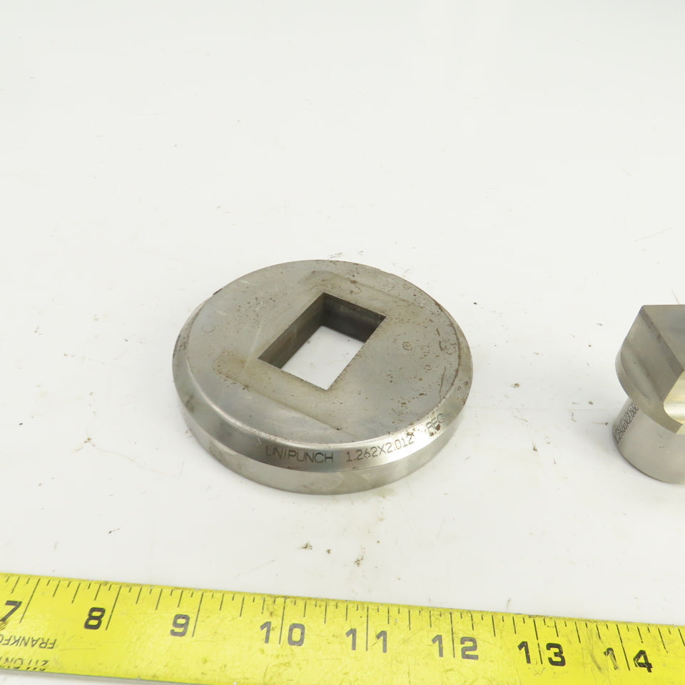 Unipunch 1.250" x 2.000" Crowned Rectangular Holepunch & Die 1.262" x 2.012"