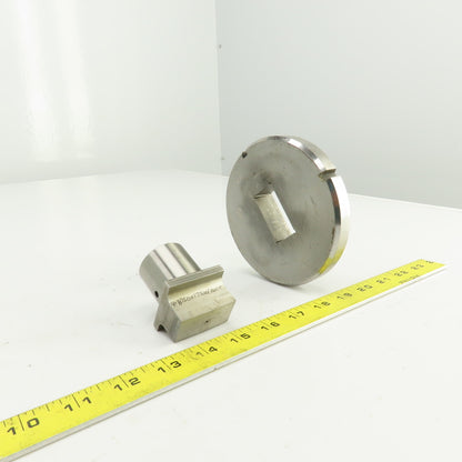UP 0.8750" x 1.750" Crowned Rectangular Holepunch & Die 0.887" x 1.762"