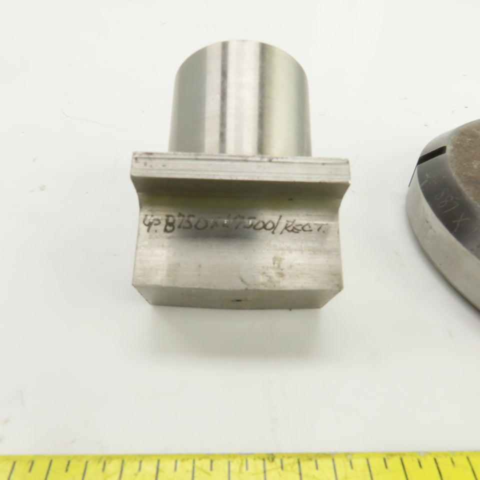 UP 0.8750" x 1.750" Crowned Rectangular Holepunch & Die 0.887" x 1.762"