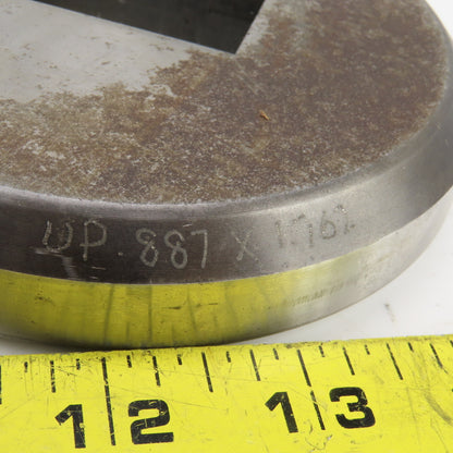 UP 0.8750" x 1.750" Crowned Rectangular Holepunch & Die 0.887" x 1.762"