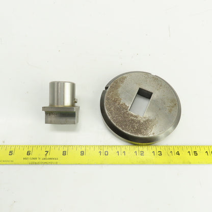 UP 0.8750" x 1.750" Crowned Rectangular Holepunch & Die 0.887" x 1.762"