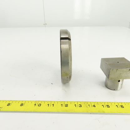 UP 2.109" x 2.109 Crowned Rectangular Holepunch & Die 2.127" x 2.127" CNC Turret
