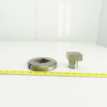 UP 2.109" x 2.109 Crowned Rectangular Holepunch & Die 2.127" x 2.127" CNC Turret