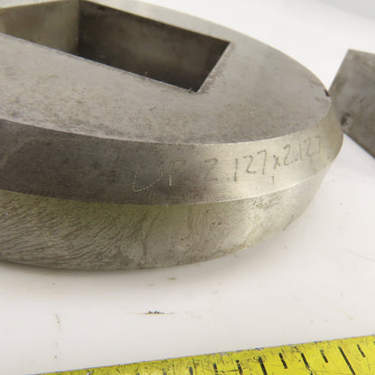 UP 2.109" x 2.109 Crowned Rectangular Holepunch & Die 2.127" x 2.127" CNC Turret