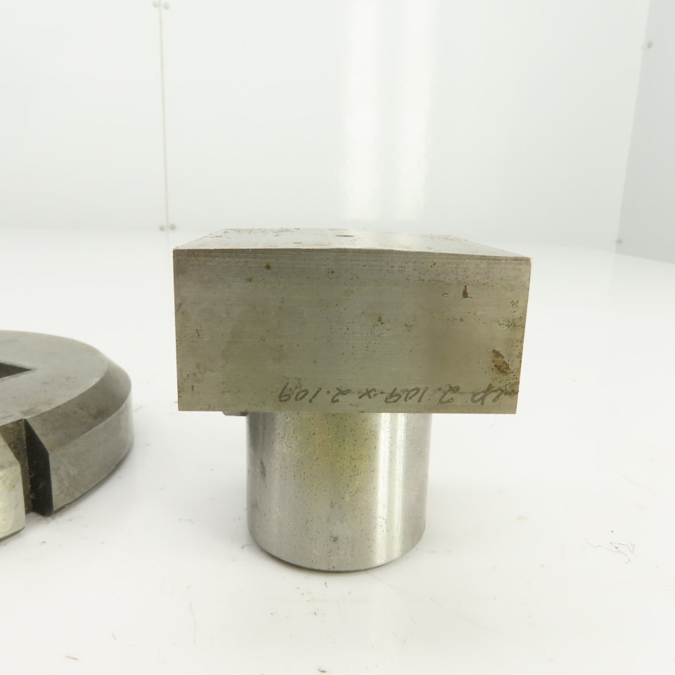 UP 2.109" x 2.109 Crowned Rectangular Holepunch & Die 2.127" x 2.127" CNC Turret