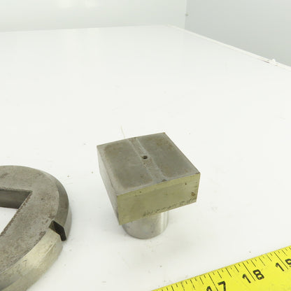 UP 2.109" x 2.109 Crowned Rectangular Holepunch & Die 2.127" x 2.127" CNC Turret