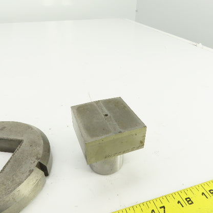 UP 2.109" x 2.109 Crowned Rectangular Holepunch & Die 2.127" x 2.127" CNC Turret