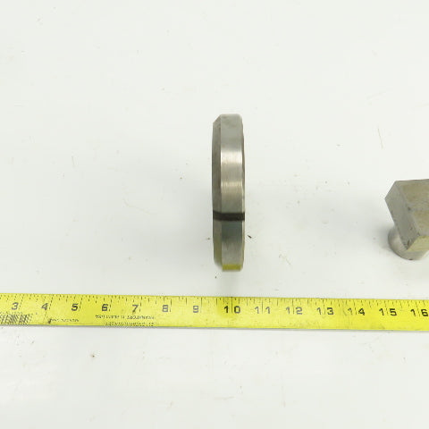 UP 2.109" x 2.109 Crowned Rectangular Holepunch & Die 2.127" x 2.127" CNC Turret