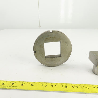 UP 2.109" x 2.109 Crowned Rectangular Holepunch & Die 2.127" x 2.127" CNC Turret
