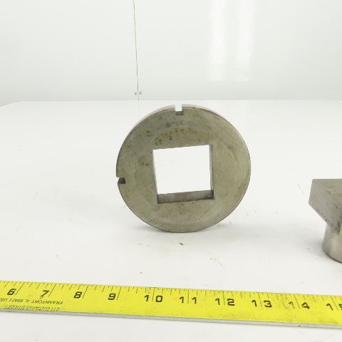 UP 2.109" x 2.109 Crowned Rectangular Holepunch & Die 2.127" x 2.127" CNC Turret