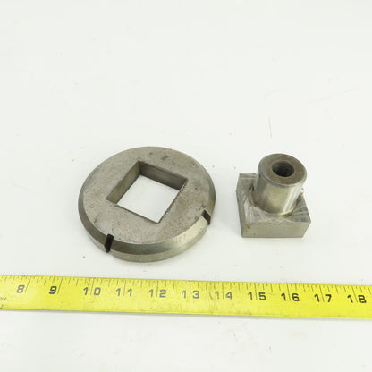 UP 2.109" x 2.109 Crowned Rectangular Holepunch & Die 2.127" x 2.127" CNC Turret