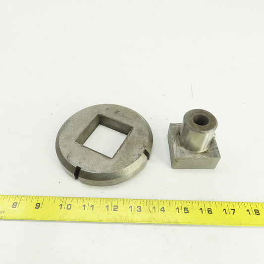 UP 2.109" x 2.109 Crowned Rectangular Holepunch & Die 2.127" x 2.127" CNC Turret