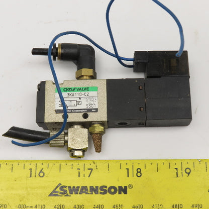 CKD 3KA110-C2 2 Way Solenoid Pneumatic Directional Valve 100V Coil